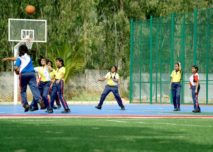 Outdoor sports activity on the school grounds at NewAge World School